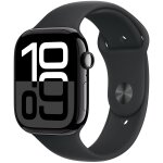 Apple watch series 10 gps (2024) bo�tier en aluminium 46mm noir de jais avec bracelet sport noir m / ...