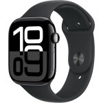 Apple watch series 10 gps (2024) botier en aluminium 42mm noir de jais avec bracelet sport noir s / ...