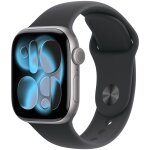 Apple watch series 11 gps 42mm boitier en aluminium gris sid�ral avec bracelet sport noir s / m