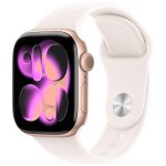 Apple watch series 11 gps 42mm boitier en aluminium or rose avec bracelet sport rose tendre s / m