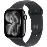 Apple watch series 11 gps 46mm boitier en aluminium noir de jais avec bracelet sport noir m / l