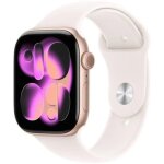 Apple watch series 11 gps 46mm caja de aluminio oro rosa con correa deportiva rosa rubor s / m