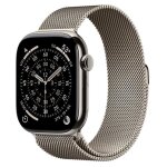 Apple watch series 11 (gps + cellular) - 46 mm - titanium naturel - montre connecte avec bracelet milanaise ...