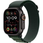 Apple watch ultra 2 gps + cellular 49 mm botier en titane noir avec boucle alpine vert fonc medium