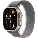Apple watch ultra 2 gps + cellular - bo�tier titane 49 mm - boucle trail vert et gris - bracelet s / ...