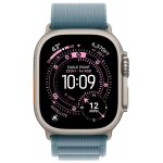 Apple watch ultra 3 gps + cellular 49mm boitier en titane naturel avec boucle alpine bleu clair medium ...
