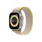 Apple watch ultra gps + cellular - bo�tier 49 mm titanium / jaune / beige - bracelet s / m