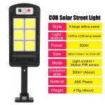 Applique murale solaire a 128 led cob avec dtecteur de mouvement pir et tlcommande intelligente, eclairage ...