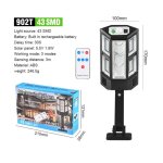 Applique murale solaire a 249 led cob avec capteur de mouvement pir et tlcommande intelligente, impermable ...