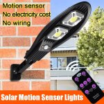 Applique murale solaire led avec capteur de mouvement pir, 3 modes d'�clairage, 60 cob, lentille optique, ...