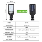 Applique murale solaire led avec dtecteur de mouvement pir et tlcommande intelligente, impermable, ...