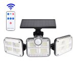 Applique murale solaire rotative a 122 led avec capteur de mouvement pir, 3 têtes, eclairage d'extérieur, ... Applique murale solaire rotative a 122 led avec capteur de mouvement pir, 3 têtes, eclairage d'extérieur, ...