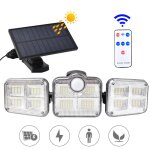 Applique murale solaire rotative a 122 led avec capteur de mouvement pir et télécommande intelligente, ... Applique murale solaire rotative a 122 led avec capteur de mouvement pir et télécommande intelligente, ...
