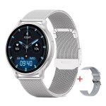 Argent montre intelligente d'appel bluetooth pour hommes et femmes, montres a cadran personnalis�, tracker ...