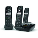 As690a trio - tlphone fixe sans fil avec rpondeur - 3 combins - noir[l194]
