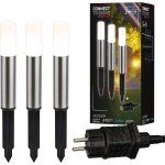 Asas - eclairage de jardin connect to shine 12v, lot de 3 bornes d'clairage led avec piquet, kit de ...