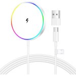 Asfasfq - 15w chargeur induction pour iphone socle chargeur, 2m fil chargeur iphone chargeur externe ...