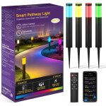 Asfasfq - 4x eclairage pour chemins, intelligents rgbaicw led lampe exterieur jardin, ip65 impermable, ...