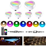 Asfasfq - lot de 6 wifi multicolore rgb + blanc chaud 1. 5w 61mm spot encastrable exterieur dimmable ...