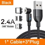 Aufu - câble micro usb / type - c magnétique rotatif a 540 , 3m, cordon de chargeur etonnante té pour ... Aufu - câble micro usb / type - c magnétique rotatif a 540 , 3m, cordon de chargeur etonnante té pour ...