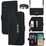 Ayu - coque compatible avec iphone x / xs etui avec cordon, flip portefeuille etui cuir, [5 porte cartes][miro ...