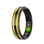 Bague connect�e taille 8 suivi cardiaque sommeil et saturation en oxyg�ne ip68 noir + or yonis
