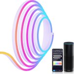 Bande led n�on 5m rgb ic, bande led tube wifi pour mur, bande ext�rieure, contr�le par application via ...