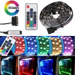 Bande lumineuse led rgb 5050 12v, botier d'ordinateur, ruban lumineux, tlcommande rf 17 touches, botier ...