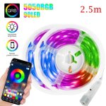Bande lumineuse led rgb 5050, bluetooth, contrle via application wifi, usb, flexible, 5v, pour salle ...