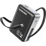 Batterie externe 10000mah, 22. 5w power bank, mini batterie externe avec c�ble int�gr� usb - c r�tractable ...