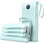 Batterie externe 20000mah avec 4 cbles intgrs, veektomx batterie externe charge rapide usb c, 5 sorties ...
