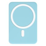 Batterie externe magsafe 10w 5000mah compact portable moxiebleu clair