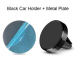Black - porte tlphone magntique pour voiture, support universel, ventilateur rotatif a 360, navigation ...