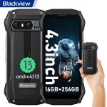 Blackview n6000 mini smartphone incassable 4, 3  16go + 256go dual sim android 13 - noir
