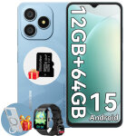 Blackview wave 9c t�l�phone portable 6. 56  12go + 64go 5000mah android 15 smartphone dual sim bleu avec ...