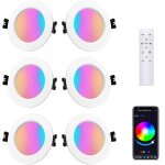 Bluetooth 5w spot led encastrable orientable 230v 6pcs, spots led rgb encastrés lampe plafonnier variable ... Bluetooth 5w spot led encastrable orientable 230v 6pcs, spots led rgb encastrés lampe plafonnier variable ...
