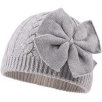 Bnhgc - n?ud bb hiver bonnet fille rose blanc gris chapeau enfant tricot chapeaux oreillette 0 a 6 ...
