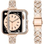 Bnhgo - bracelet compatible apple watch avec etui 41mm pour femmes et filles, bracelet de remplacement ...