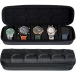 Bo�te de rangement rigide pour montres (homme ou femme), etui de voyage pour 5 montres, pr�sentoir portable ...