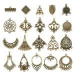 Boucles d'oreilles pendantes en alliage tibétain, 80 pièces, composants de lustre en fer, connecteurs ... Boucles d'oreilles pendantes en alliage tibétain, 80 pièces, composants de lustre en fer, connecteurs ...