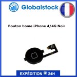 Bouton home noir + nappe pour iphone 4 / 4g