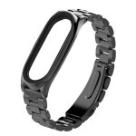 Bracelet acier stainless lux + outil - xiaomi mi band 5 - noir