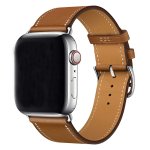 Bracelet apple watch 38mm, cuir marron single tour bande de remplacement pour iwatch series 4 series ...