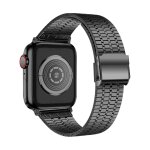 Bracelet pour apple watch 41mm / 40mm / 38 mm maillons carr acier noir