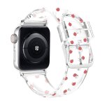 Bracelet pour apple watch 41mm / 40mm / 38 mm souple transparent a motif pomme