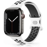 Bracelet pour apple watch bracelet?blanc / noir?49mm 45mm 44mm 42mm, bracelet sport en silicone souple ...