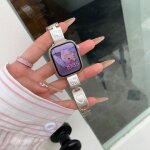 Bracelet fin en mtal avec motif graffiti hello kitty love pour apple watch 8, compatible avec apple ...