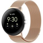 Bracelet pour google pixel watch 3 41mm / 2 / 1, m�tal acier inoxydable tiss� en maille ajustable magn�tique ...