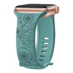 Bracelet gravé pour bracelet de montre apple 40mm 44mm 41mm 49mm 45mm 38mm 42mm bracelet fleuri en silicone ... Bracelet gravé pour bracelet de montre apple 40mm 44mm 41mm 49mm 45mm 38mm 42mm bracelet fleuri en silicone ...
