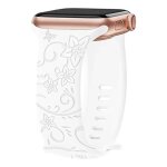 Bracelet gravé pour bracelet de montre apple 40mm 44mm 41mm 49mm 45mm 38mm 42mm bracelet fleuri en silicone ... Bracelet gravé pour bracelet de montre apple 40mm 44mm 41mm 49mm 45mm 38mm 42mm bracelet fleuri en silicone ...